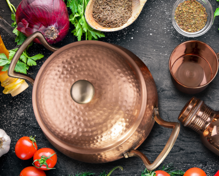 Kubek miedziany grawerowane logo Magavena 450 ML