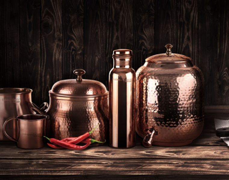 Kubek miedziany grawerowane logo Magavena 450 ML